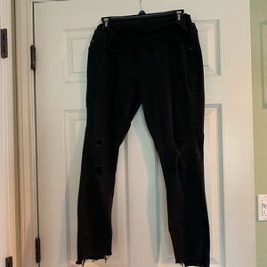 Distressed black maternity jeans